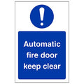 Automatic Fire Door Keep Clear Safety Sign