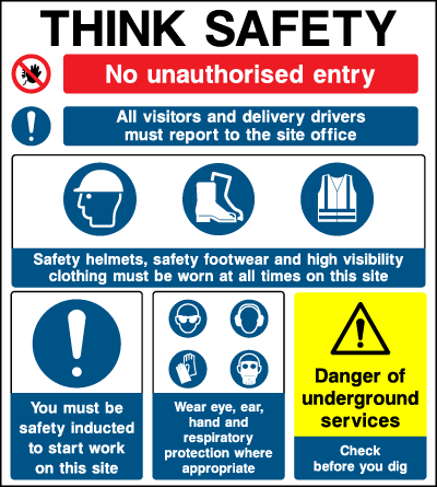 Think Safety Board safety sign