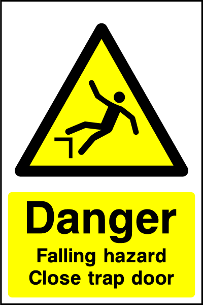 Trap Door Hazard safety sign