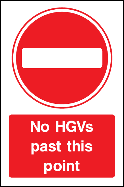 No HGVs safety sign
