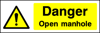 Open Manhole safety sign