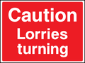Lorries Turning safety sign