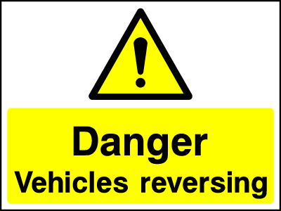 Vehicles Reversing safety sign
