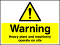 Heavy Machinery Operate on Site safety sign