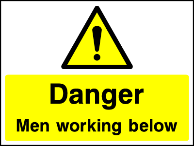 People Working Below safety sign