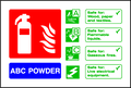 ABC Powder extinguisher identification signage safety sign